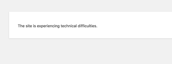This Site is Experiencing Technical Difficulties